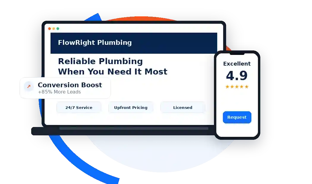 Custom website design service for a local plumbing business